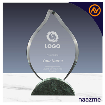 flame-shaped-crystal&marble -awards-in -hardboard-box